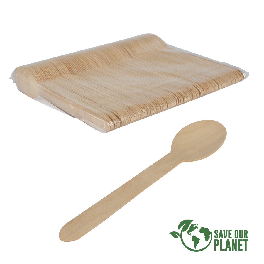 E119 - Bolsa con 100 cucharas de madera de Abedul