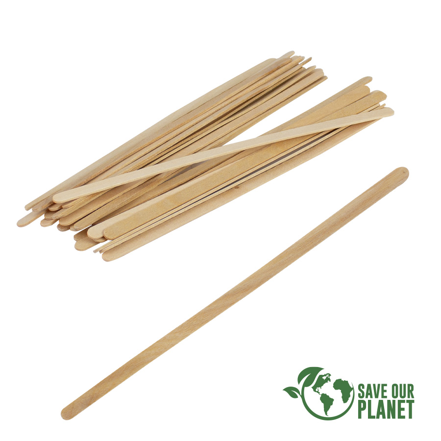 E123 - Bolsa con 1.000 palitos revolvedores de madera de Pino