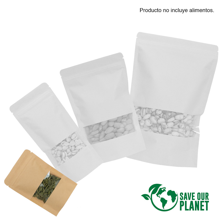 F15 - Bolsa doypack 80ml de papel kraft, para Alimentos