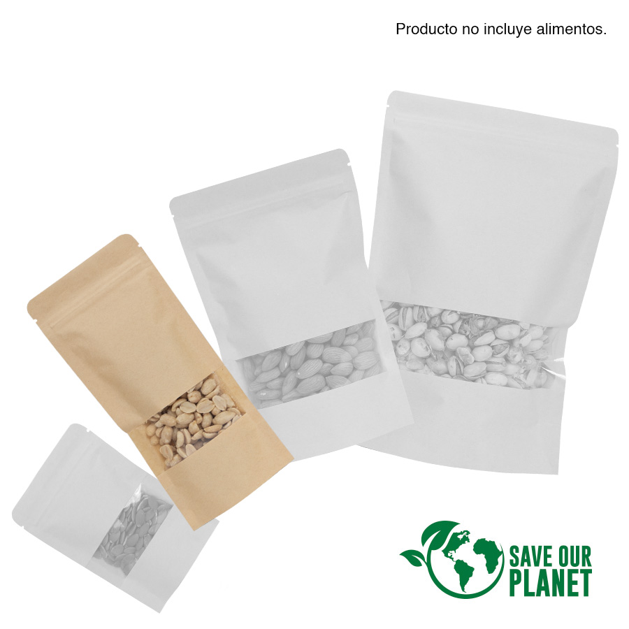 F16 - Bolsa doypack 250ml de papel kraft, para Alimentos
