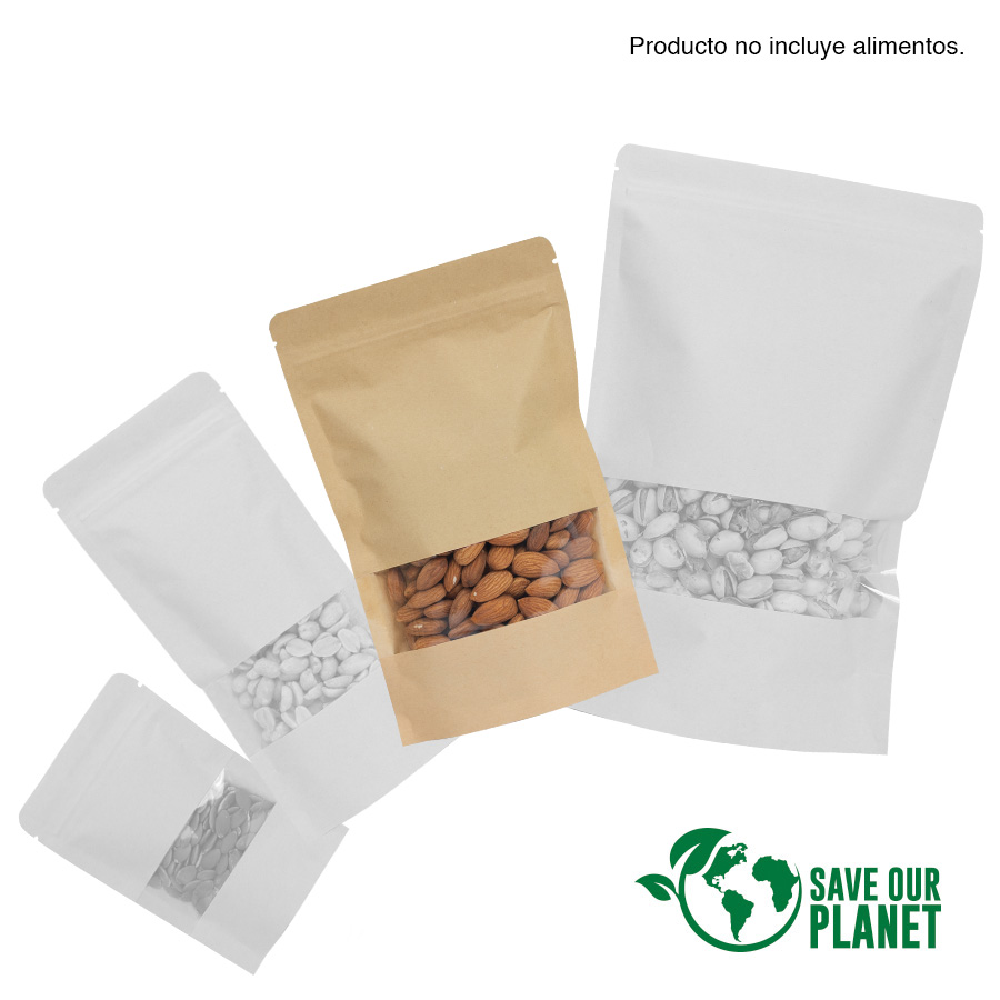 F17 - Bolsa doypack 700ml de papel kraft, para Alimentos