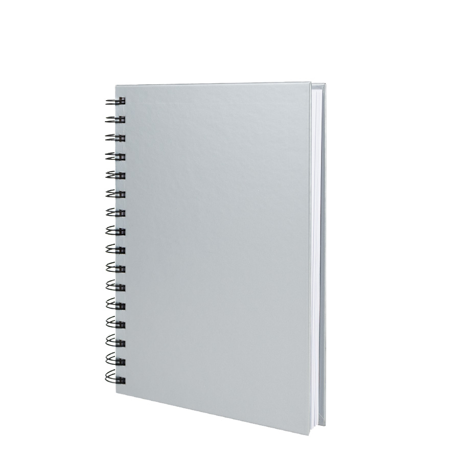 N59 - Cuaderno matemáticas tapa dura plateada.