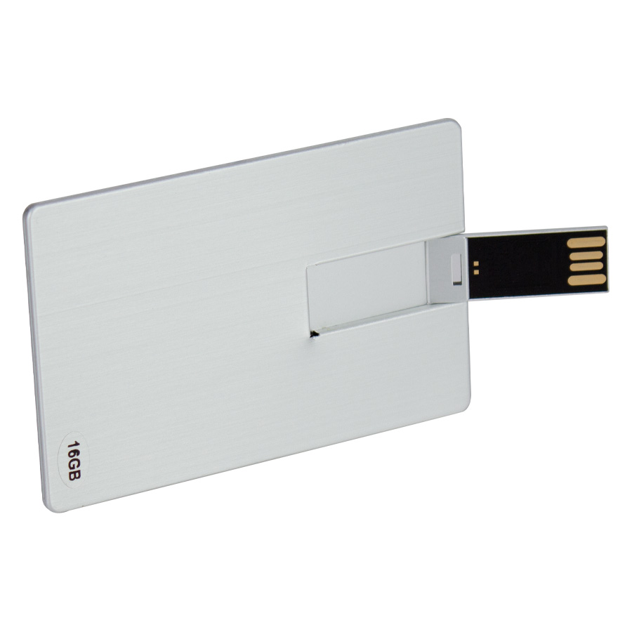 U3 - USB Pendrive 16GB Credit Card plateado.